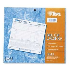 Snap Off Bill of Lading   8 1/2 x 7, Carbonless 4 Part, 50 Loose Form 