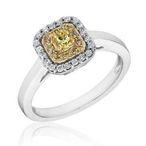  Diamond and Natural Yellow Diamond Fashion Ring 3/8ctw 