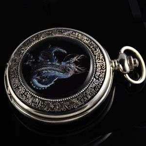 Cool Unique dragon Mens Finial Mechanical Pocket Watch  