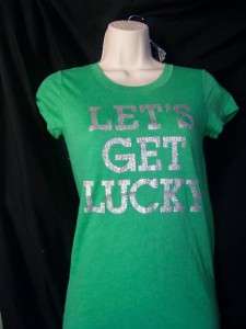 VICTORIAS SECRET PINK LETS GET LUCKY T SHIRT XS NWT  