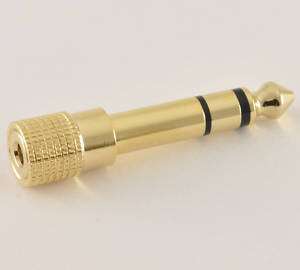 ADAPTER GOLD PLUG AUDIO JACK TRS 1/4 6.3mm to 1/8 inch  