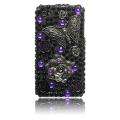 Luxmo iPhone 4/ 4S Black Butterfly 3D Rhinestone Case  