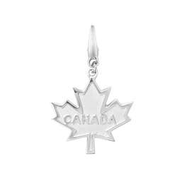 Sterling Silver Canadian Maple Leaf Charm  Overstock