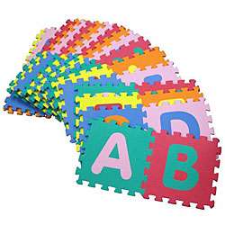 Kids 36 square foot Alphabet and Number Floor Puzzle Mat  Overstock 