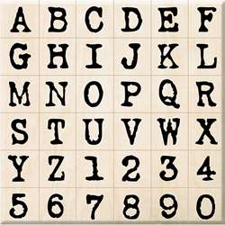 Inkadinkado Uppercase Alphabet Wood Peg Stamp Set  
