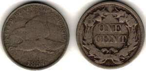 Flying Eagle Copper Nickel Cent 1857 VG  