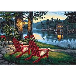Paint By Number Large Adirondack Evening Paint Kit  Overstock