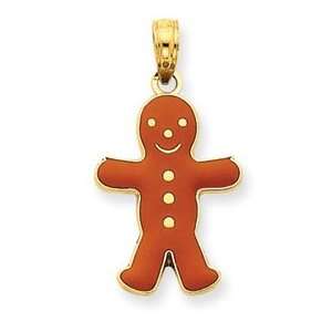  14k Enameled Gingerbread Boy Charm West Coast Jewelry 