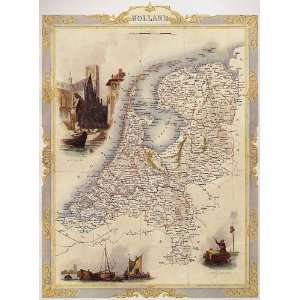   DUTCH ROTTERDAM MAP SMALL VINTAGE POSTER REPRO