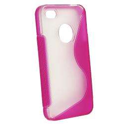 Hot Pink S Shape TPU Skin Case Protector for Apple iPhone 4S 