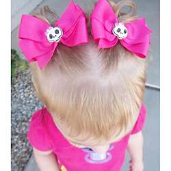 Lil Sweetys Bowtique Candy Skull Hair Bows and Headband (Set of 2 
