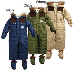 Weatherproof Infant Boys Puffy Hooded Snowsuit  