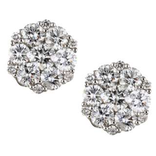   White Gold 2ct TDW Diamond Cluster Earrings (G H, I1)  Overstock