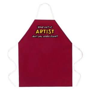  Attitude Apron What Part of Artist Apron, Maroon, One Size 