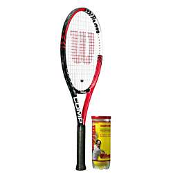 Wilson Six One Comp Tennis Racquet & Balls  