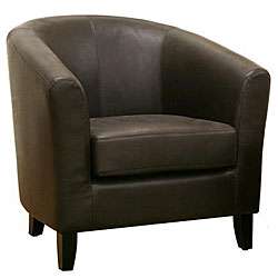 Frederick Dark Brown Leather Club Chair  Overstock