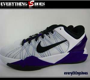 Nike Kobe VII (GS) White Black Concord Purple Basketball Shoes 