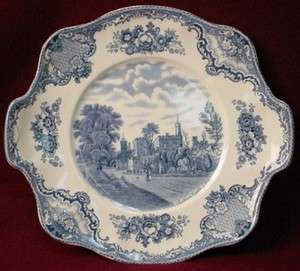   BROTHERS china OLD BRITAIN CASTLES blue crown stamp SQUARE CAKE PLATE