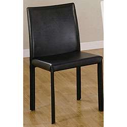 Euro Design Black Faux Leather Dining Chairs (Set of 4)  Overstock 