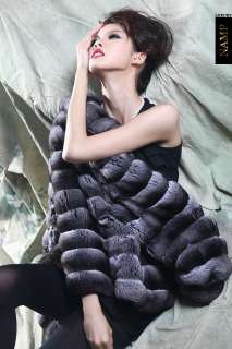 2012 Top luxury Chinchilla Fur Coat + Silver  