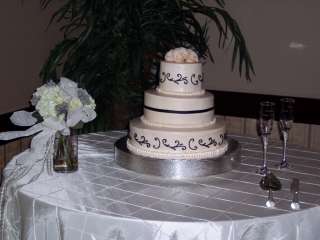WEDDING CAKE RISER OR stand OR base round SILVER U SELECT SIZE DESIGN 