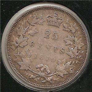 1870 obverse 1 FINE Canadian Quarter #1  