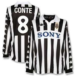  99 00 Juventus Home Players Jersey + Conte 8 + Serie A 