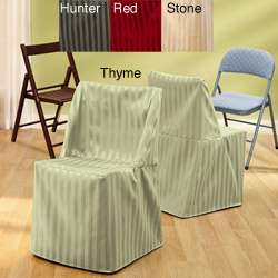 Satin Stripe Folding Chair Slipcover (Set of 2)  
