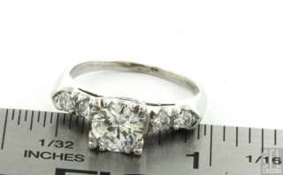   PLATINUM 1.24CT DIAMOND WEDDING/ENGAGEMENT RING W/ 1.0CT CENTER  