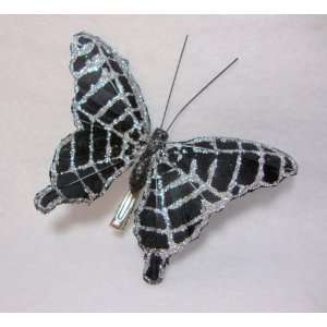   Butterfly with Silver Spider Web Glitter Hair Clip: Everything Else