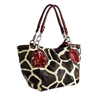   Vicky Giraffe Print Faux Leather Satchel Bag Handbag Purse: Shoes