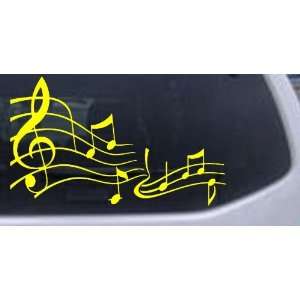 Music Scales Car Window Wall Laptop Decal Sticker    Yellow 3in X 5in