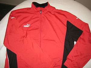 Mens XL Extra Large Red Black Puma Track Jacket  