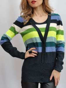 BN Sonia Rykiel Colourful Strip 100% Merino Wool Sweater / Jumper UK10 