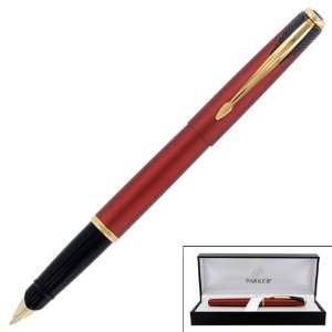 Parker Inflection Laque Red GT Fountain Pen, Gold Trims, Gold Plated 