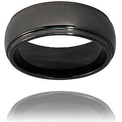 Black Ceramic Polished Dome Ring (8 mm)  
