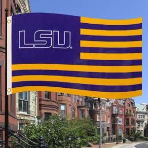 LSU Tigers 3 x 5 Purple Gold Striped Flag  Sports 