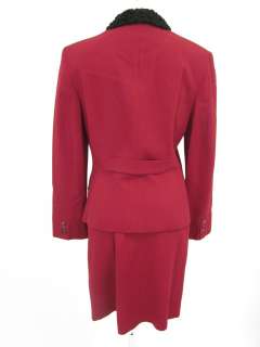 BARAMI Red Black Wool Blazer Skirt Suit Sz 8 10  