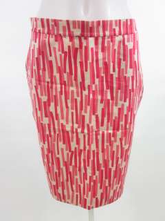 KORS MICHAEL KORS Pink Ivory Print Straight Skirt Sz 4  