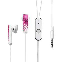 Luxury HTC Hero Pink Rhinestone Diamante Handsfree Earphone/ Earpiece 