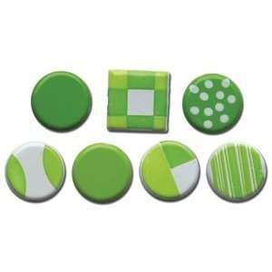  Queen & Co Color Block Brads, Large Greens 10/Package 