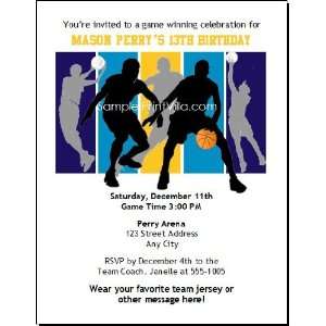   Hornets Colored Birthday Party Invitation