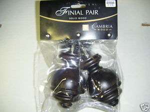 CAMBRIA SOLID WOOD FINIAL PAIR 3 LOT   6 TOTAL   POST  