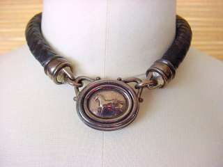 BARRY KIESELSTEIN CORD Choker Necklace leather sterling  