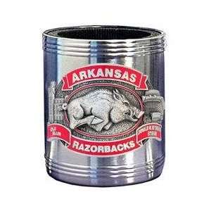Arkansas Razorbacks   College Stainless Steel Beverage Can Cooler 