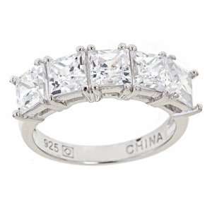  Sterling Silver Princess 5 Stone Verconia Collection Made 