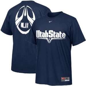   Nike Utah State Aggies Navy Blue Team Issue T shirt