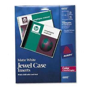  Avery  CD/DVD White Matte Jewel Case Inserts for Color 