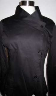 Naracamicie NWT Black Stretch Italy Shirt Blouse Top  