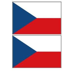  2 Czech Republic Flag Stickers Decal Bumper Window Laptop 